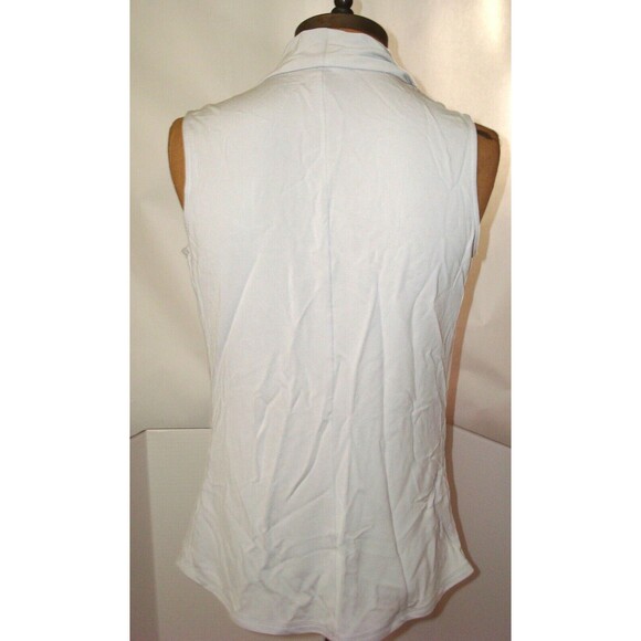 NWT New Designer Josie Natori Top Blouse Light Gray Womens S Cowl Sleeveless - Picture 4 of 5